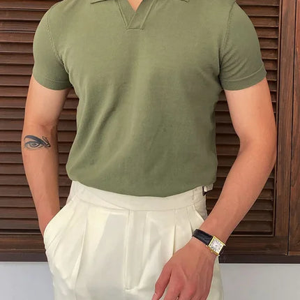 Summer Men Fashion Polo Shirts Short Sleeve