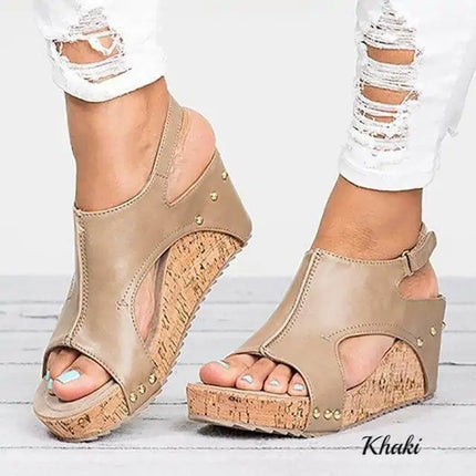 Peep Toe Wedge Sandals
