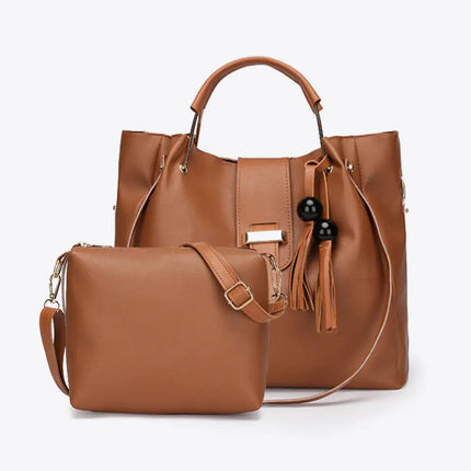 2-Piece PU Leather Bag Set