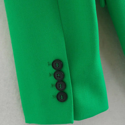 Green Straight Blazer Skirt