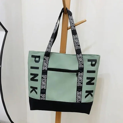 Pink Letter Graphic Tote Casual Chic