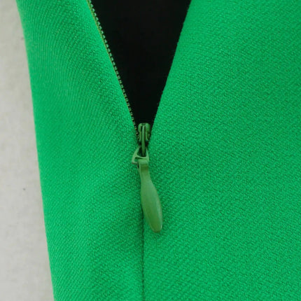 Green Straight Blazer Skirt