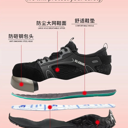 Anti-collision and Anti-smashing Breathable Safety Shoes