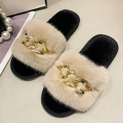 Ladies Square Toe Flat Outdoor Slippers