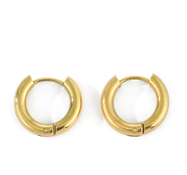 Gold-Toned Stainless Steel Hoop Earrings