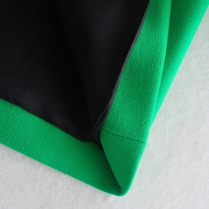 Green Straight Blazer Skirt