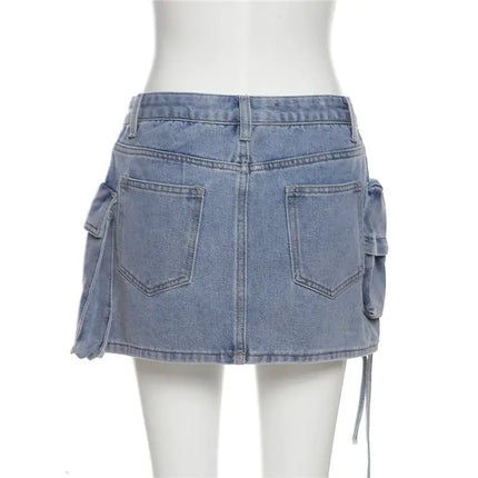 Cassie Cargo Denim Mini Skirt