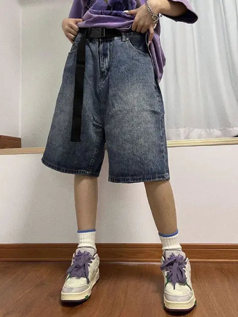 YY2K Summer Women Vintage Streetwear Korean Denim Shorts