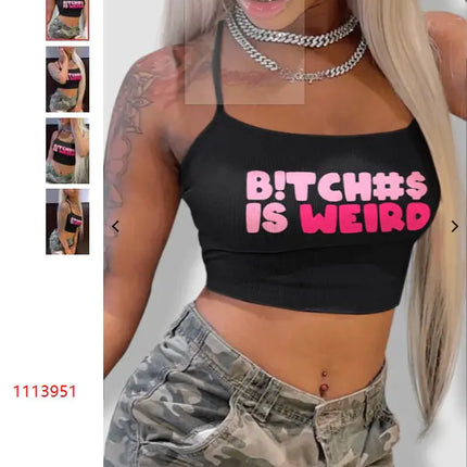 Letter Print Crop Top
