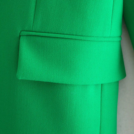 Green Straight Blazer Skirt