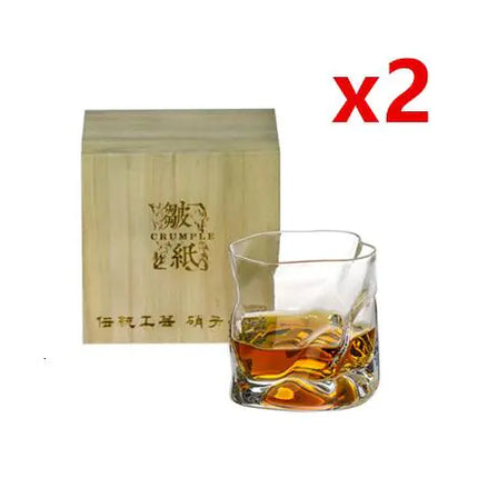 Crumple Japanese Style Whiskey Glass