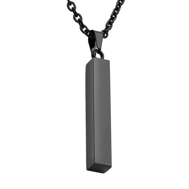 Steel Vertical Bar Pendant Necklace