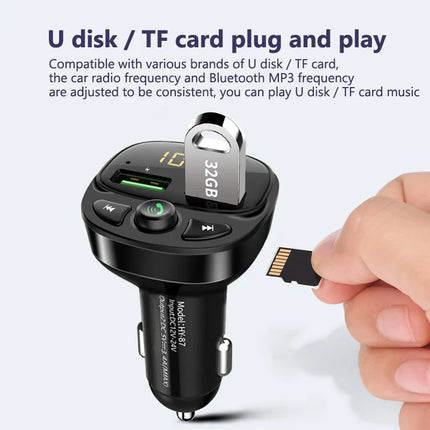 Car Bluetooth FM Transmitter with 5.0 Dual USB Charger