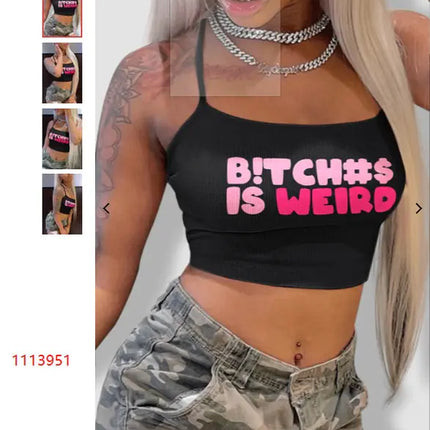 Letter Print Crop Top