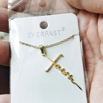 Stainless Steel Faith Cross Necklace