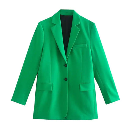 Green Straight Blazer Skirt