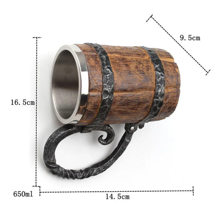 Wooden Barrel Stainless Steel Resin