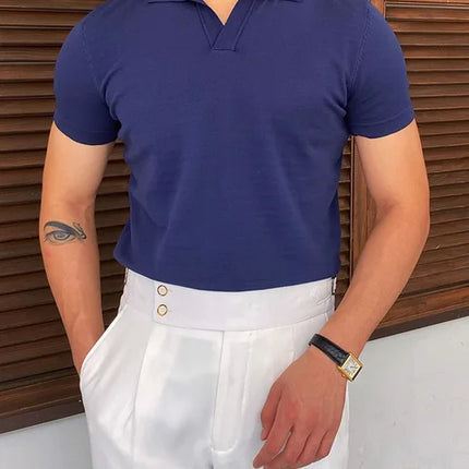 Summer Men Fashion Polo Shirts Short Sleeve