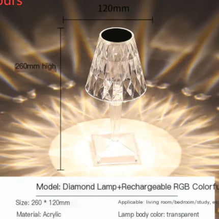 Diamond Table Lamp: USB Touch Sensor LED Night Light