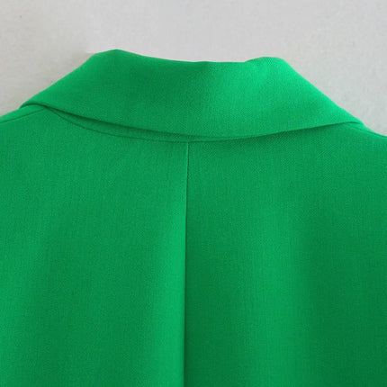 Green Straight Blazer Skirt