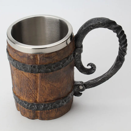 Wooden Barrel Stainless Steel Resin